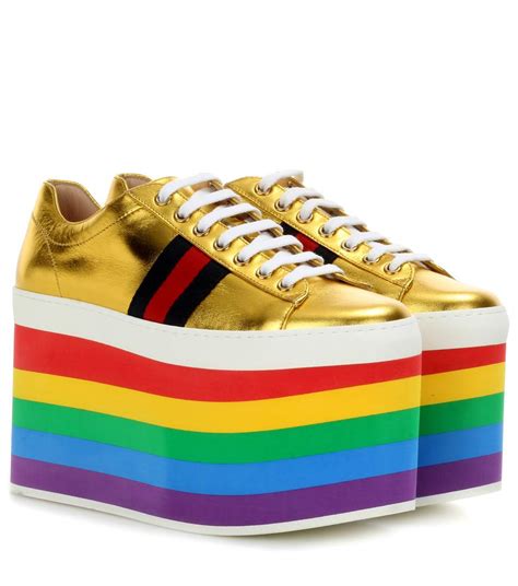 mens gucci basket sneaker|Gucci rainbow platform sneakers.